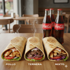 3 Dürüm (Pollo/Ternera/Mixto) con 3 Bebidas