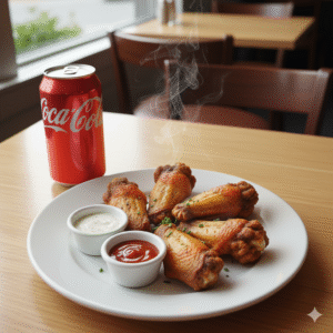 Alitas de Pollo (6 unidades) con Bebidas