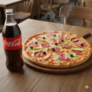 Pizza Familiar con 2 L Coca-Cola